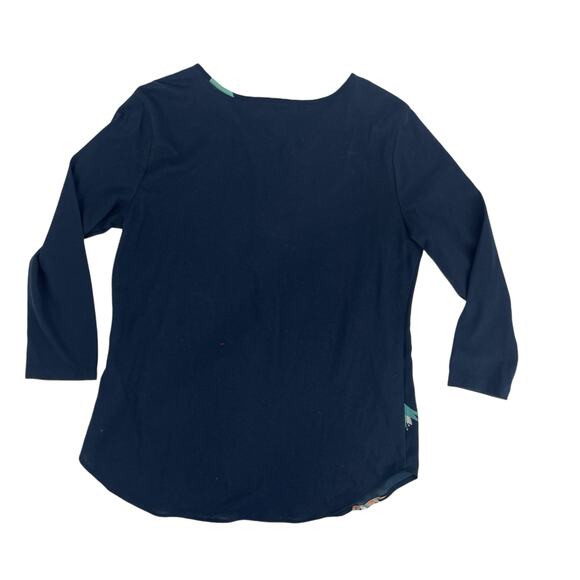 Van Heusen Women’s Blue Floral V-Neck 3/4 Sleeve Mixed Media Blouse Size Small S - Picture 8 of 8